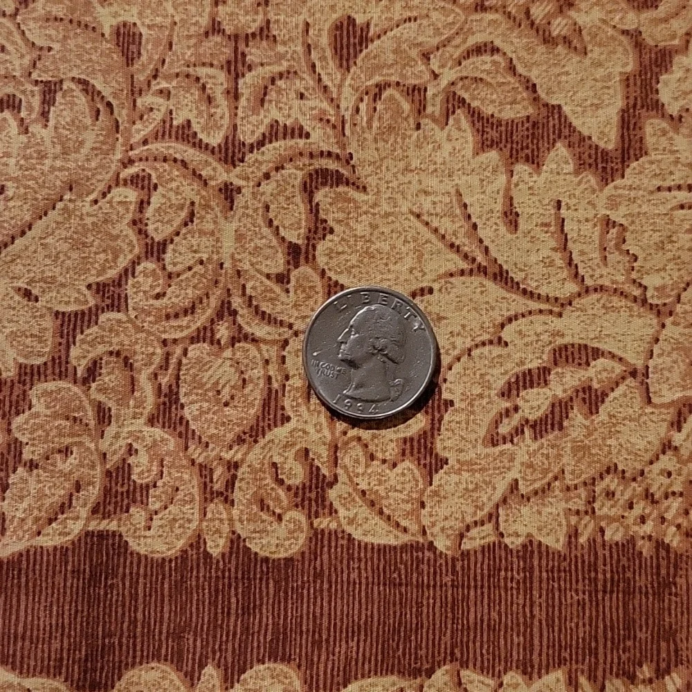Tanish gold & brown with stripes and large flowers cotton quilt fabric 3/4 yard